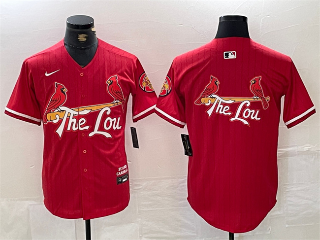 Men's St. Louis Cardinals Team Big Logo Red 2024 City Connect Limited Stitched Baseball Jersey